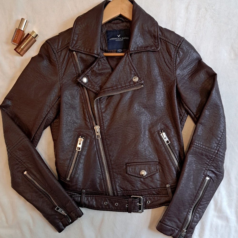 NWOT American Eagle Vegan Leather Jacket | Small